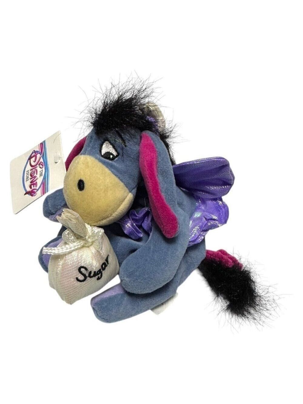 NWT 90s Disney Store SUGAR EEYORE Vintage DISNEY Mini Beanie Doll